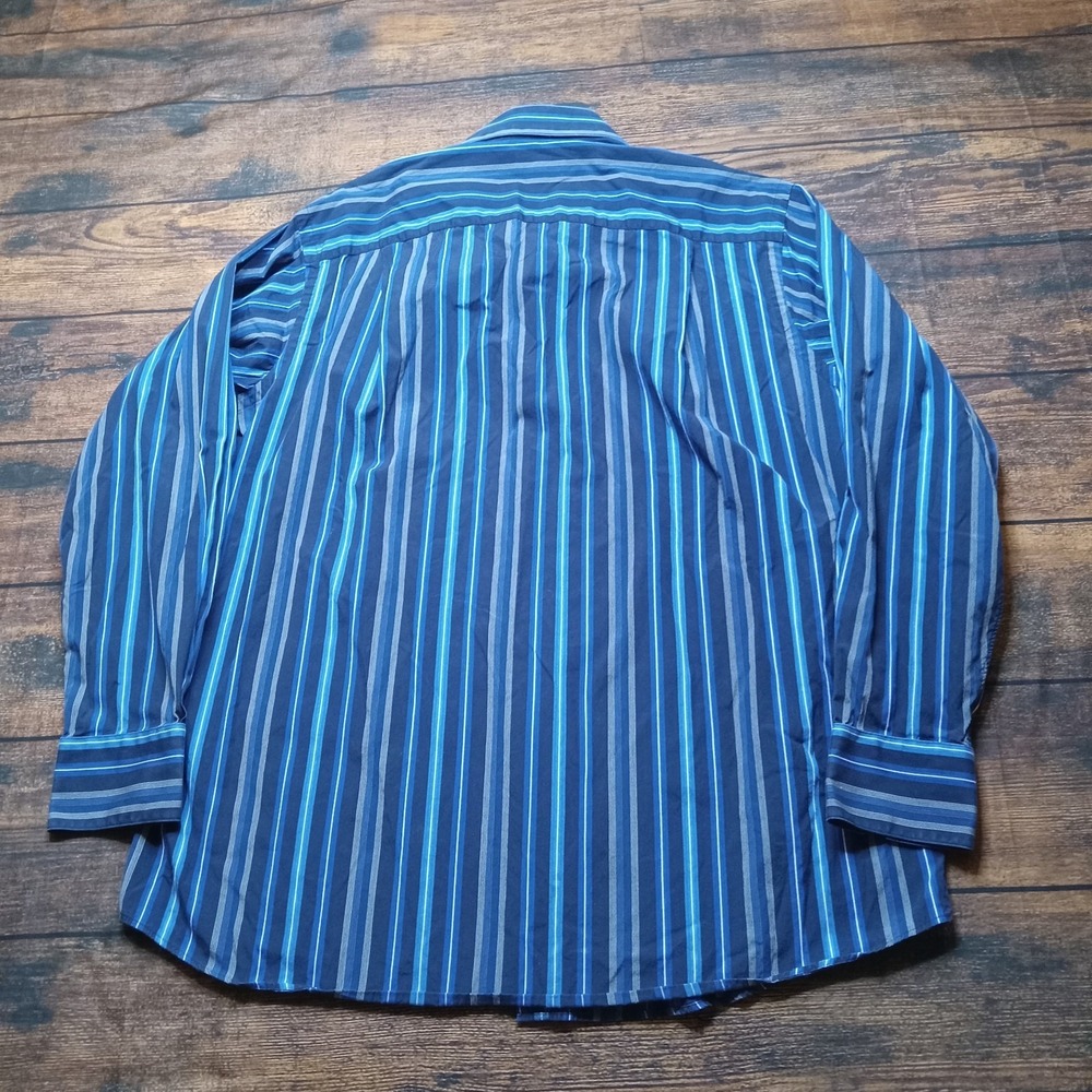 Paul Fredrick Sport Shirt Long Sleeve Button Up Men's Large Blue - Picture 2 of 5